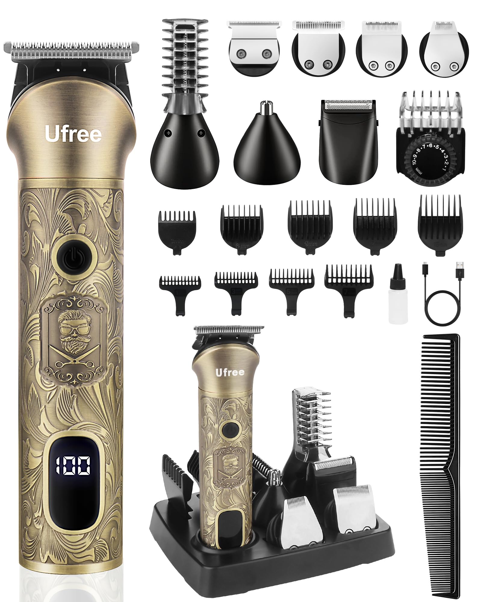 Ufree 7-in-1 Cordless Beard Trimmer for Men