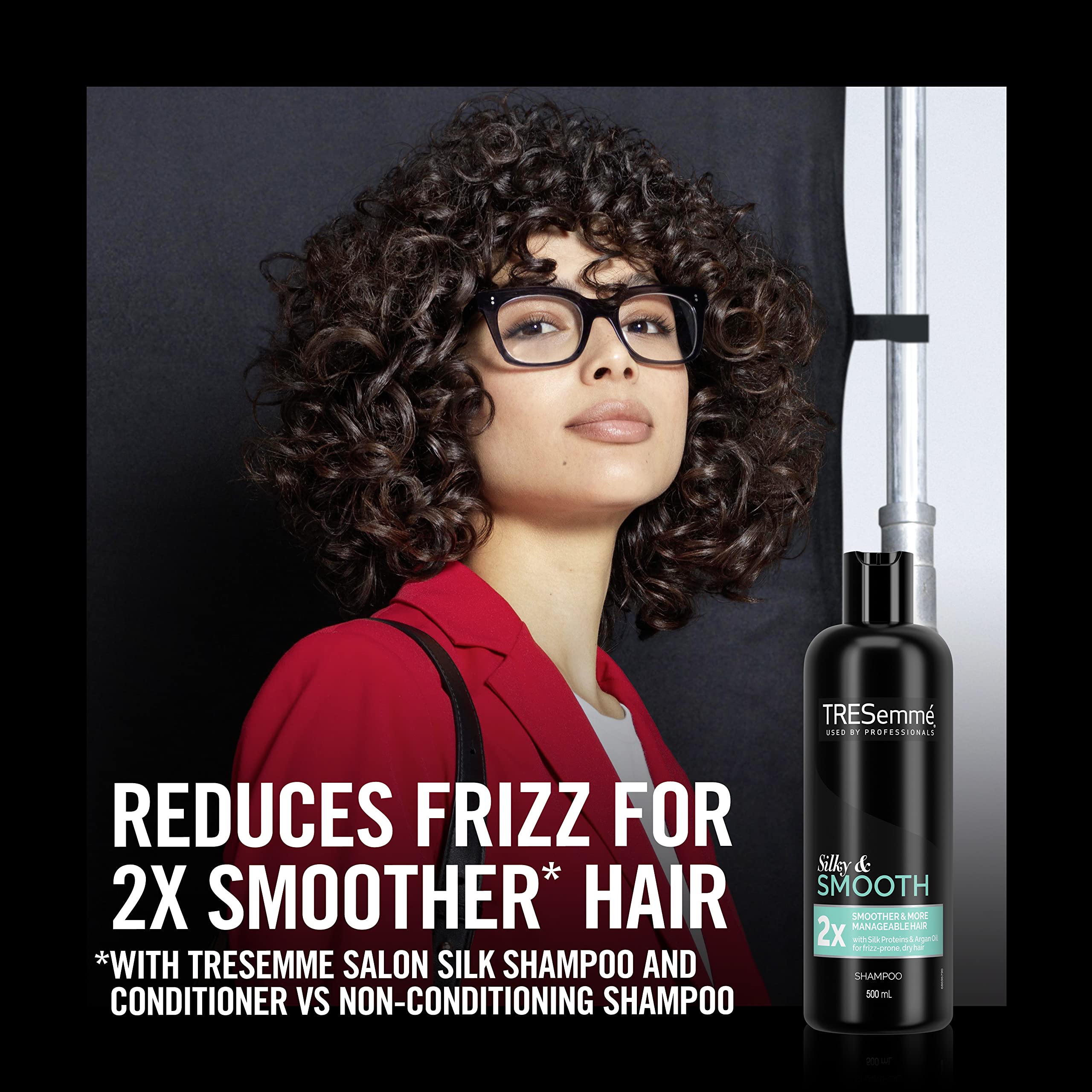 TRESemme Silky & Smooth reduces frizz for 2x smoother* hair Shampoo for dry hair, 500 ml (Pack of 1)