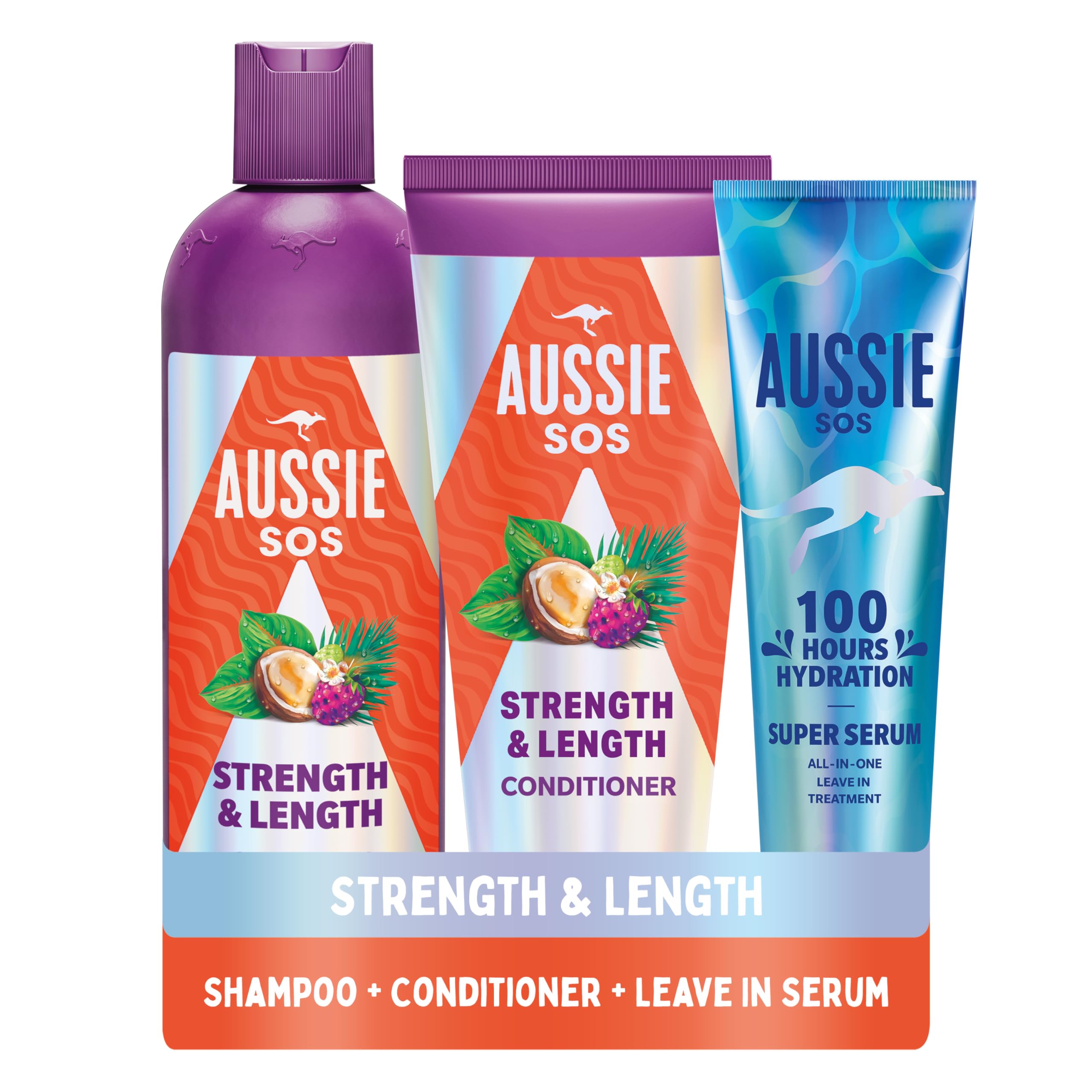 Aussie Strength & Length Hydrating Shampoo & Conditioner Set