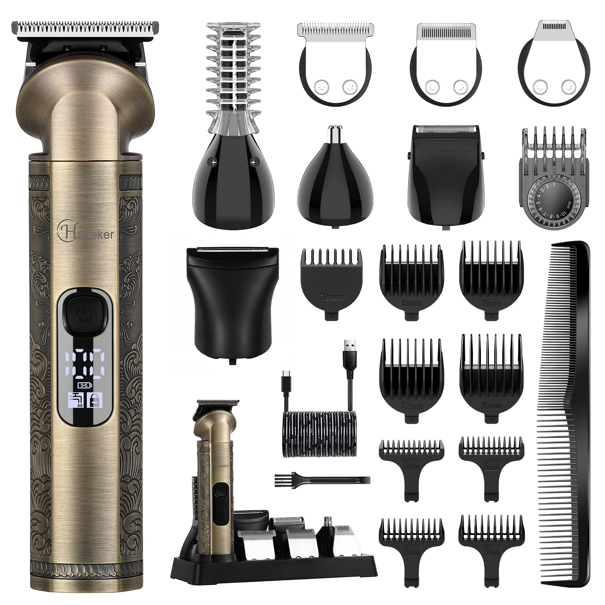 Hatteker 8-in-1 Beard Trimmer Kit