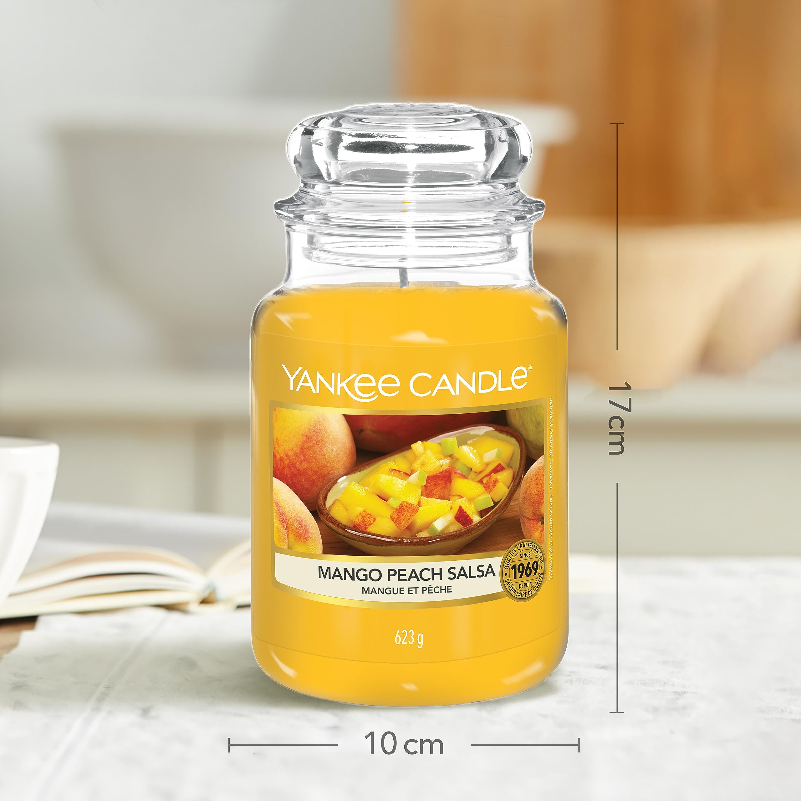 Yankee Candle Scented Candle | Mango Peach Salsa Large Jar Candle | Burn Time: up to 150 Hours