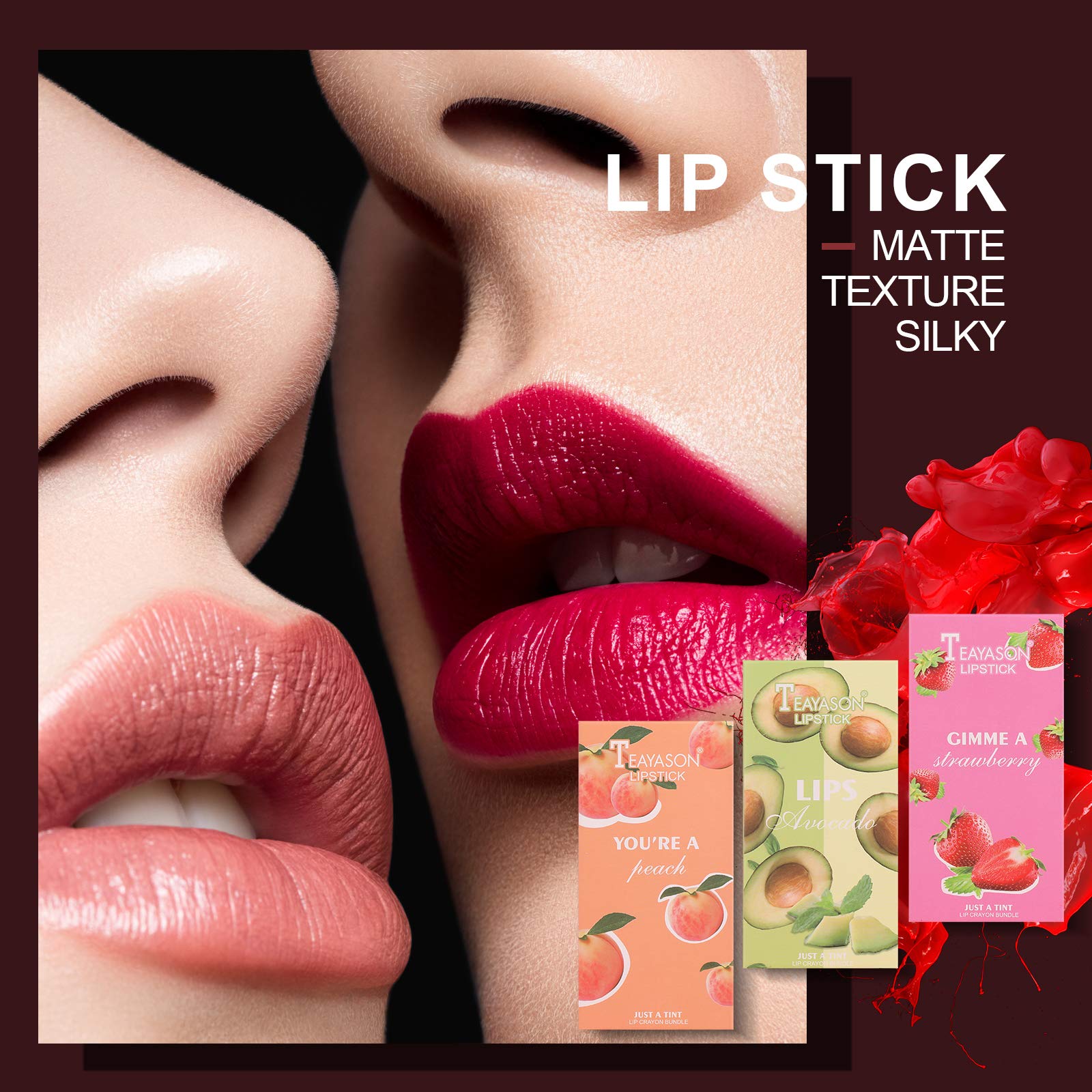 Mimore 3-Piece Fruit-Flavoured Matte Lipstick Set