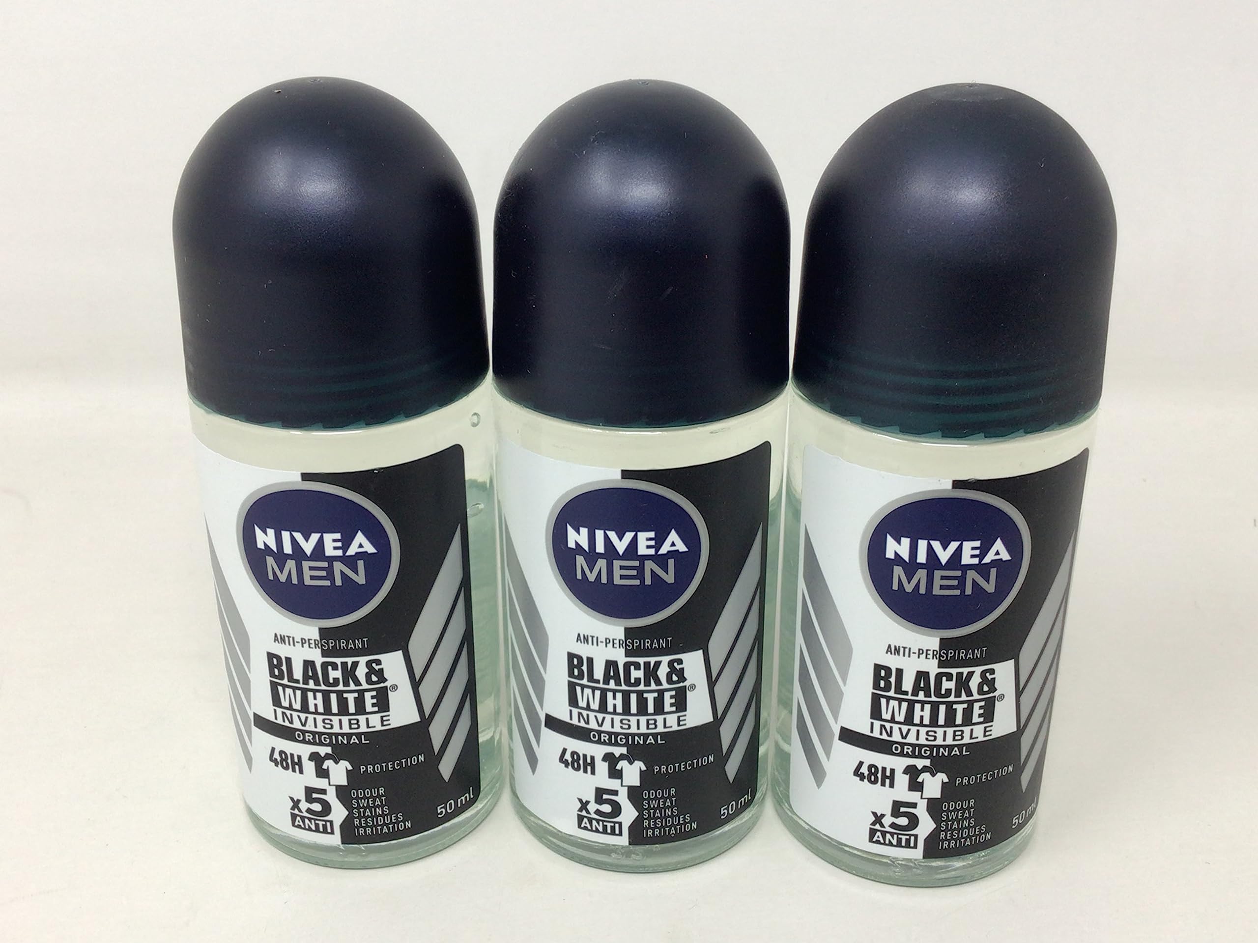 Nivea for Men Invisible B&W Power Roll-On Deodorant 3 Pack