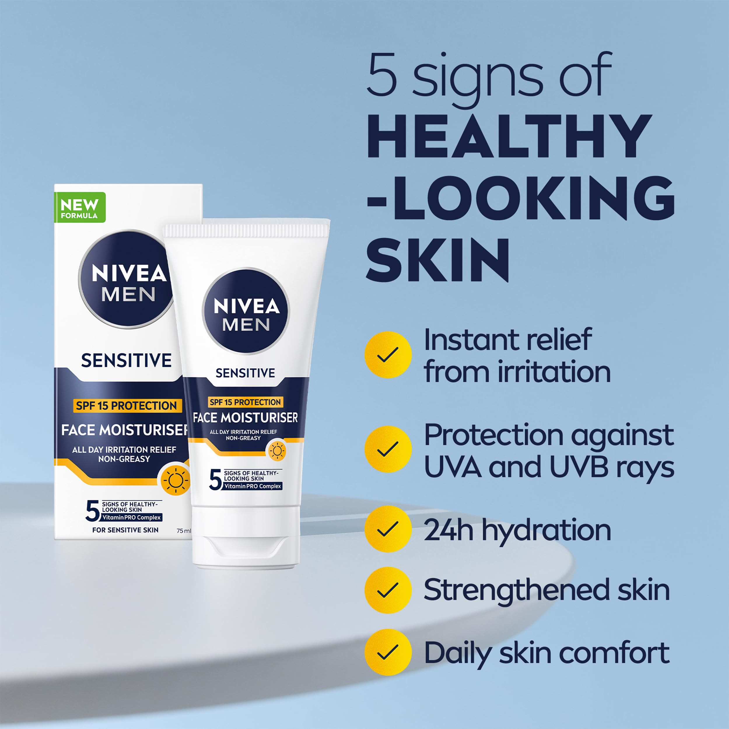 NIVEA MEN Sensitive Face Moisturiser SPF15 75ml