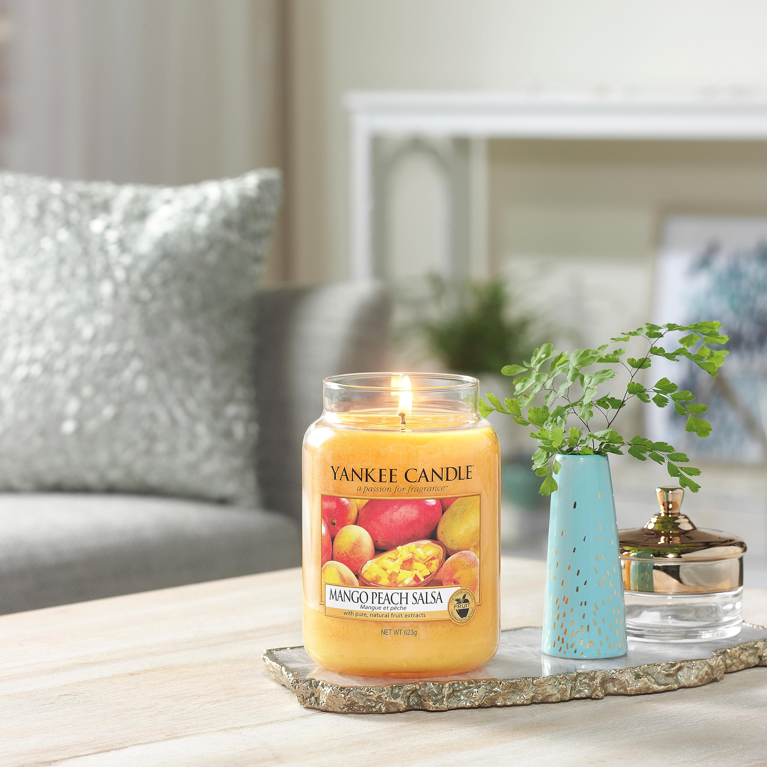 Yankee Candle Scented Candle | Mango Peach Salsa Large Jar Candle | Burn Time: up to 150 Hours