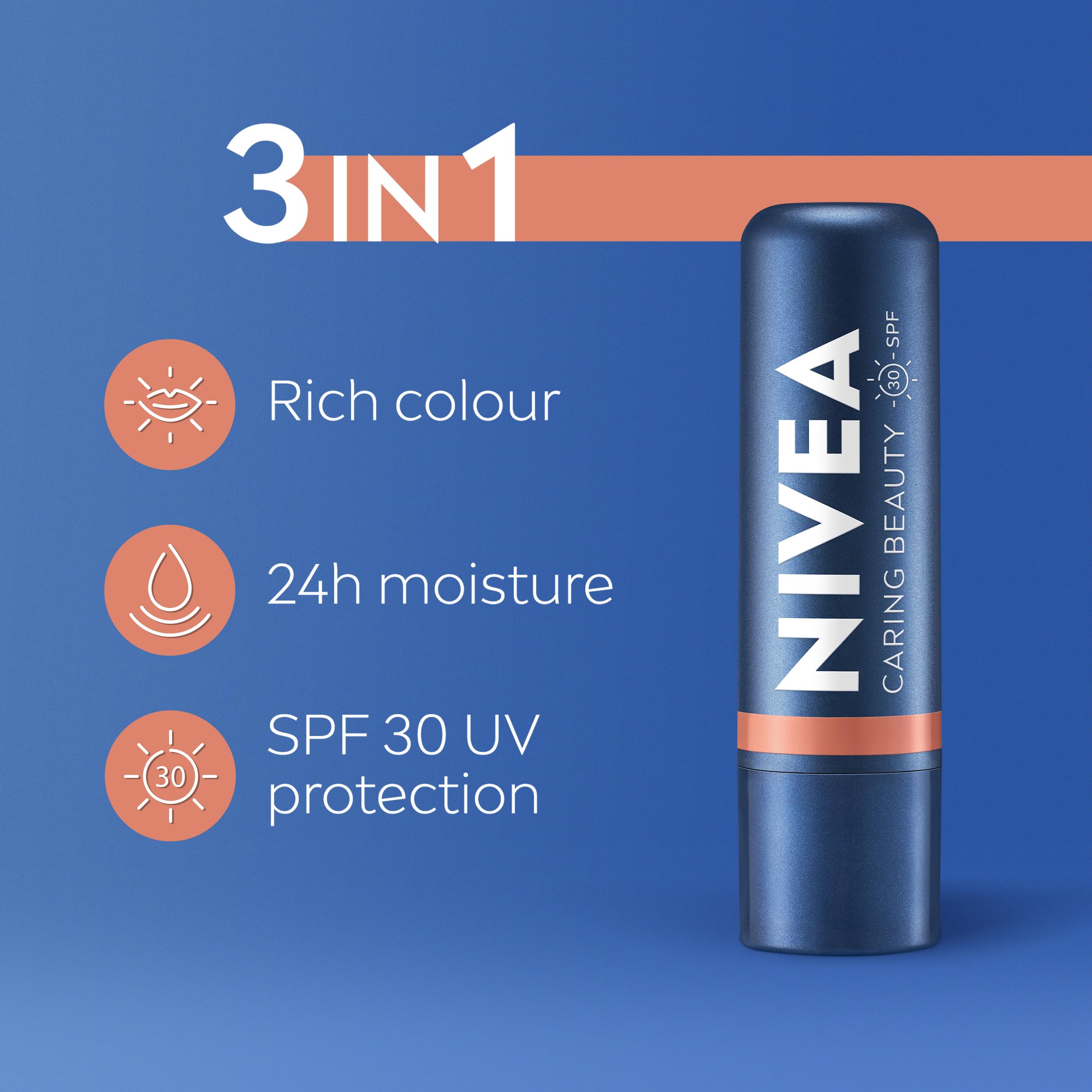 NIVEA Caring Beauty Nude Lip Balm SPF30