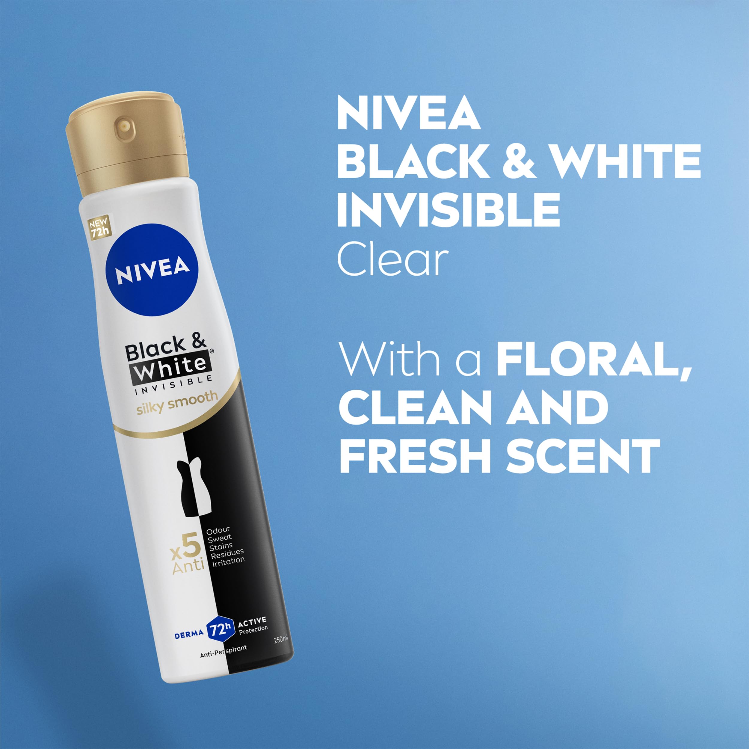 NIVEA Black & White Silky Smooth Anti-Perspirant Spray 250ml