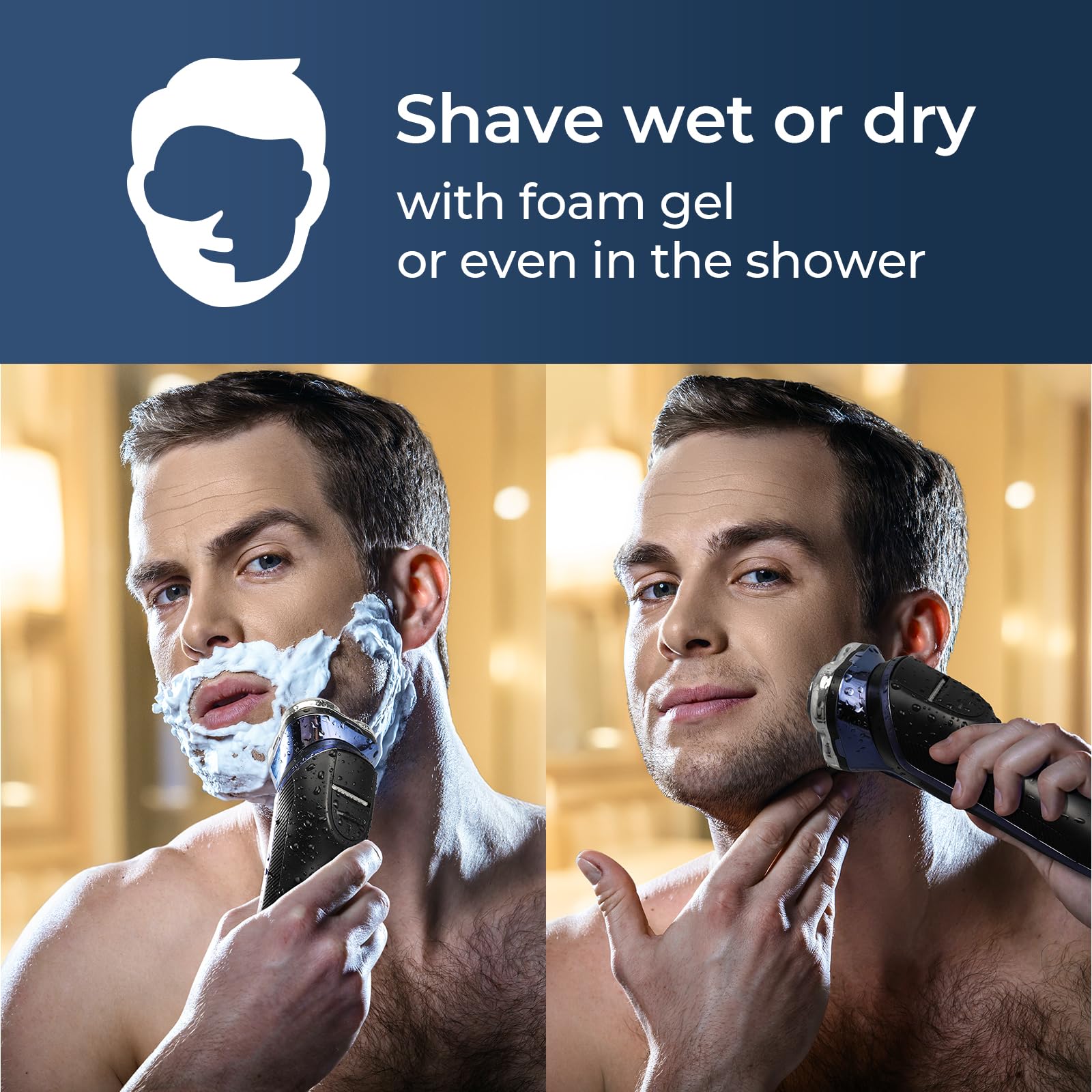 Electric Razor for Men,FitSan Wet & Dry Electric Shaver with PowerCut Blades, Cordless USB Rechargeable Foil Shaver with Pop-up Trimmer and Travel Lock