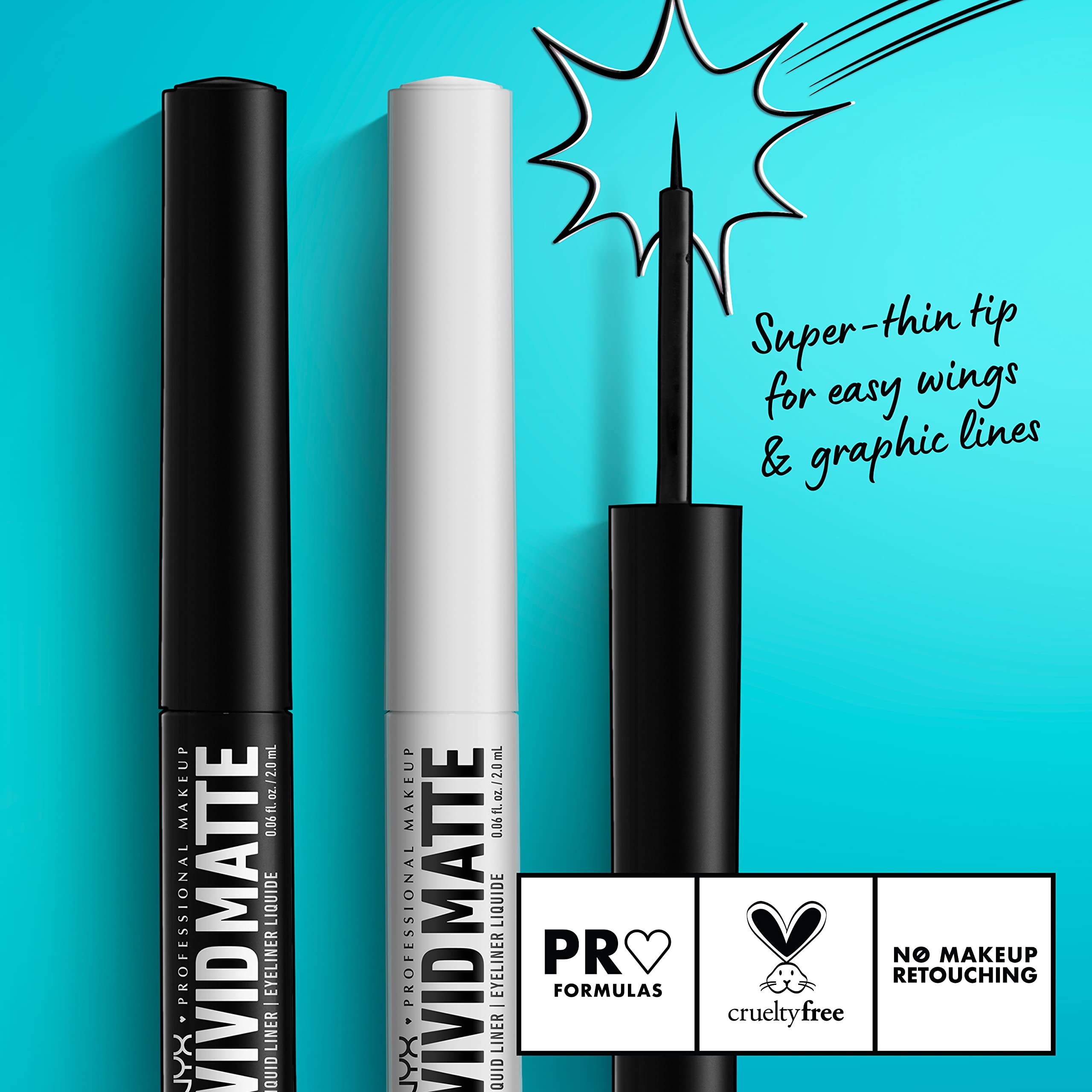 NYX Ultra-Pigmented Liquid Eyeliner - Vivid Matte Black