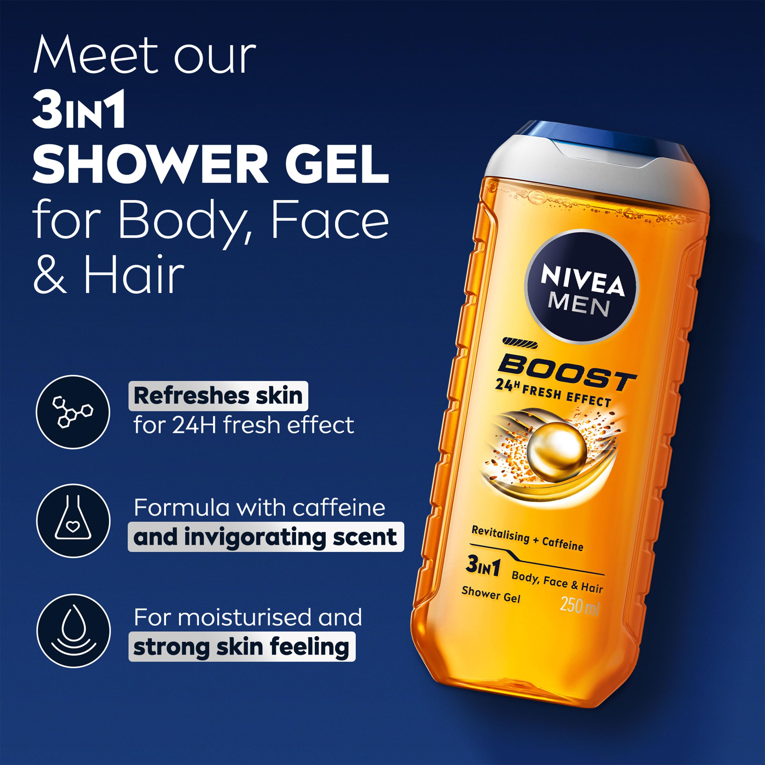 NIVEA MEN BOOST 3-in-1 Energising Shower Gel