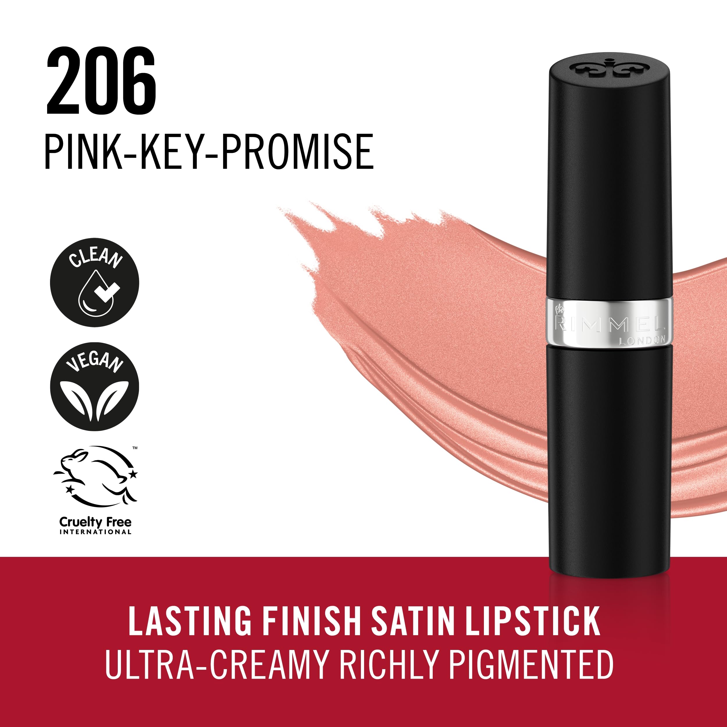 Rimmel Lasting Finish Lipstick 206 Pink-Key-Promise