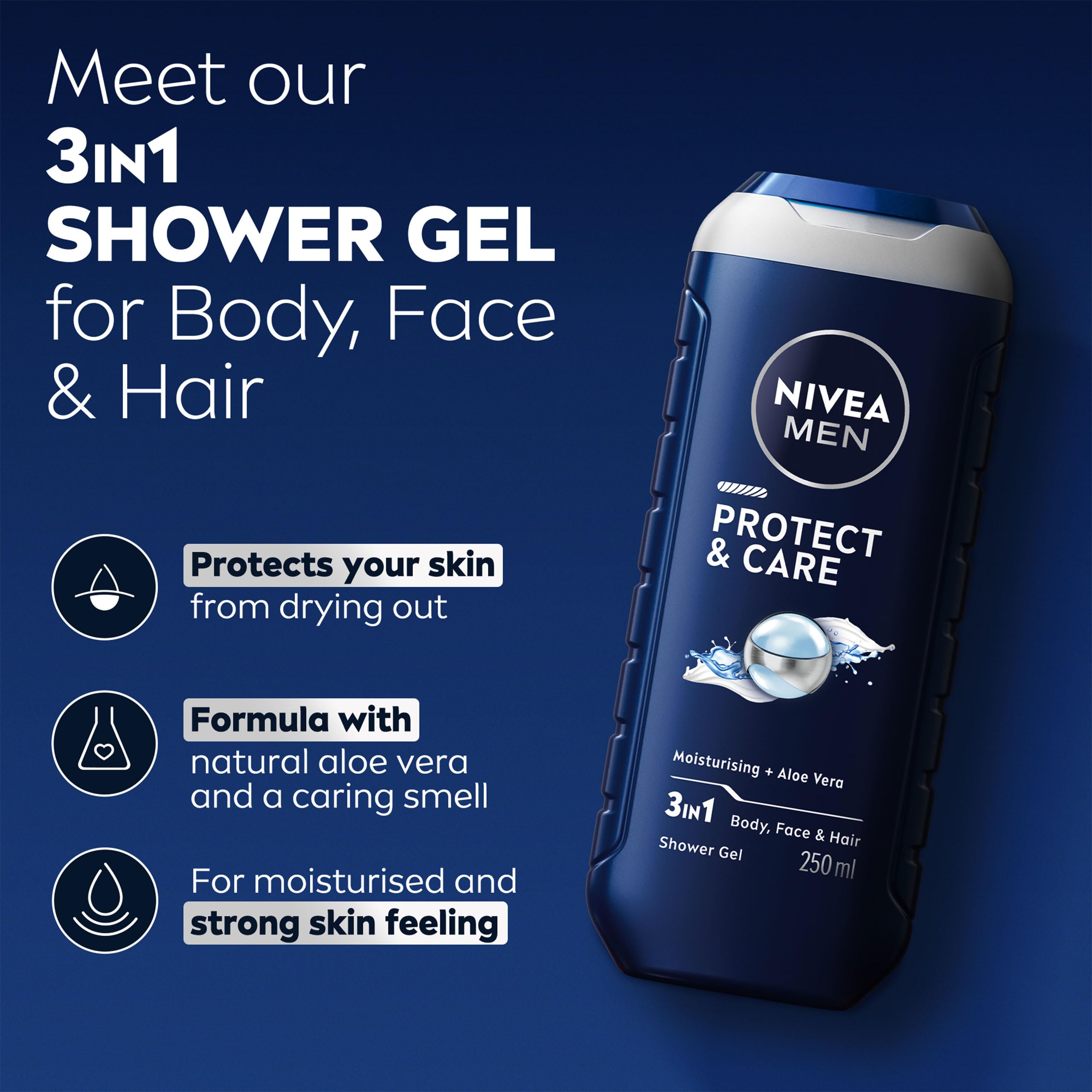 NIVEA MEN Protect & Care 3-in-1 Shower Gel