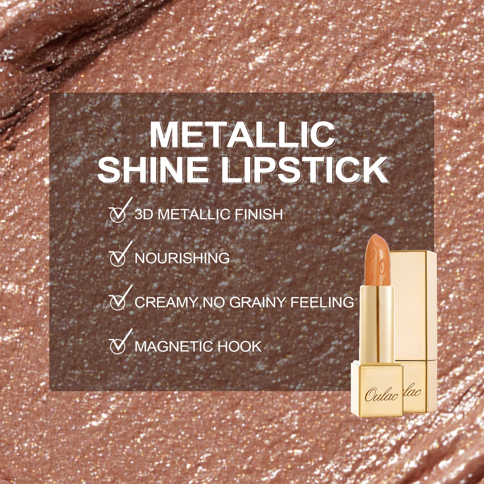 OULAC Sahara Gold Metallic Shine Lipstick