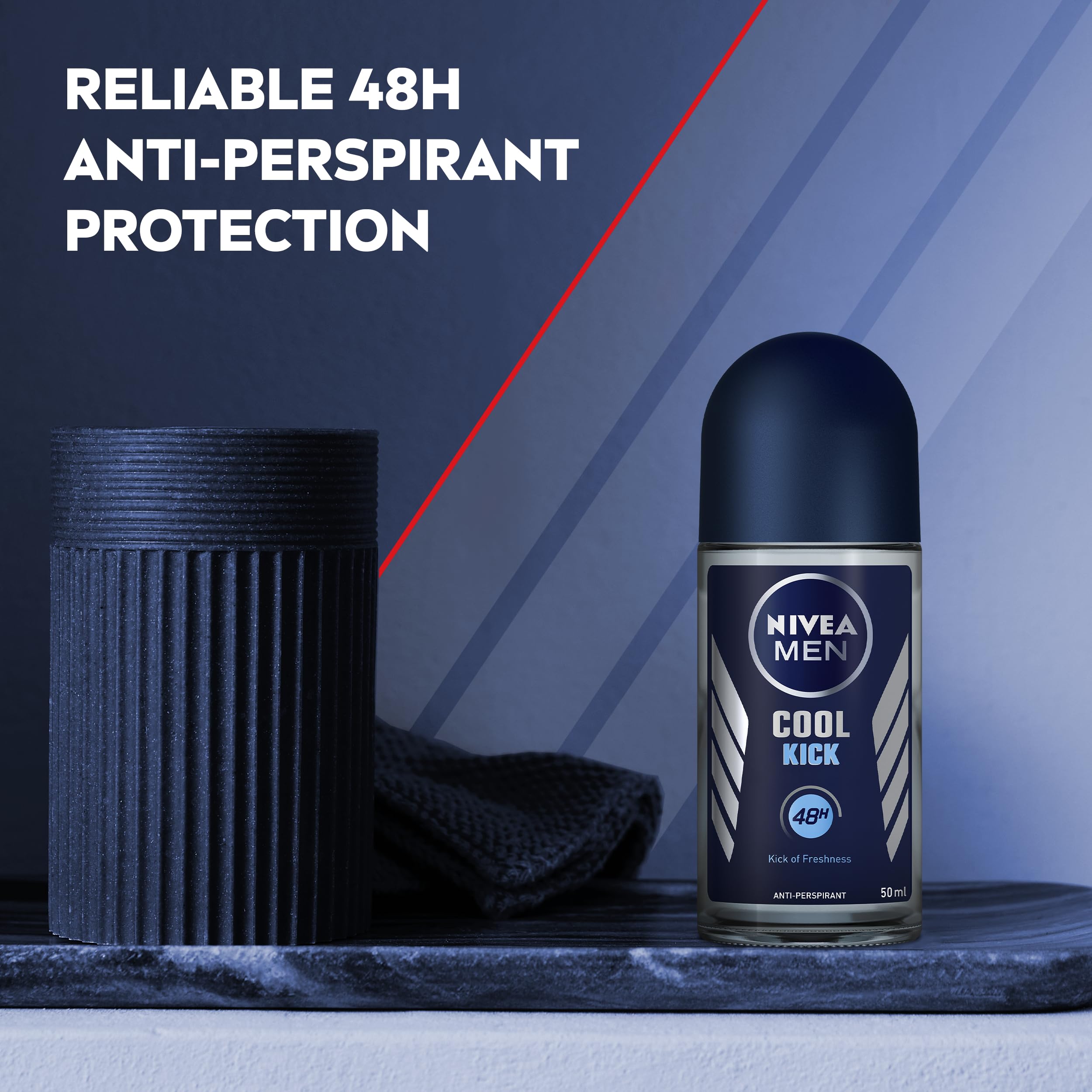 NIVEA Men Cool Kick Anti-Perspirant Roll-On 6 x 50ml