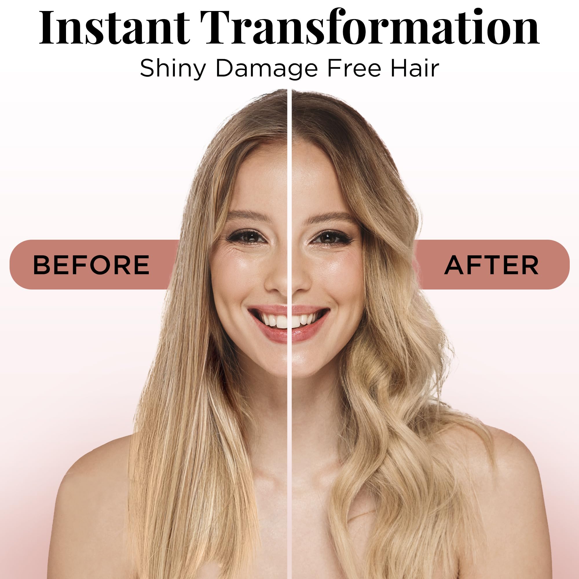 Lily England Hair Curling Wand 25mm, Ceramic Curling Tongs for Short Hair to Long Hair, 100°C - 200°C Adjustable Temperature & Auto-Shut Off, Rose Gold Hair Curler