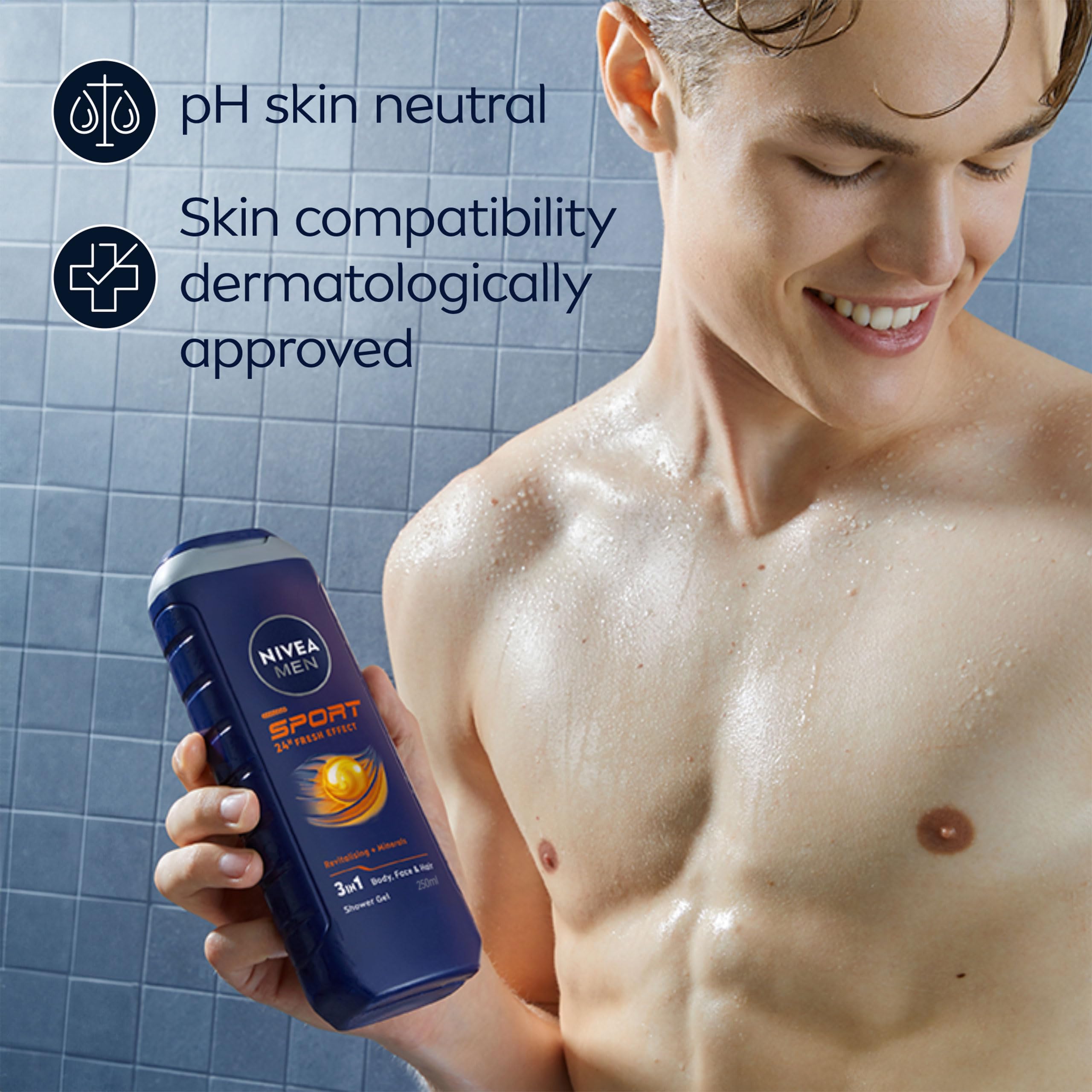 NIVEA MEN Sport 3-in-1 Shower Gel for Body, Face & Hair