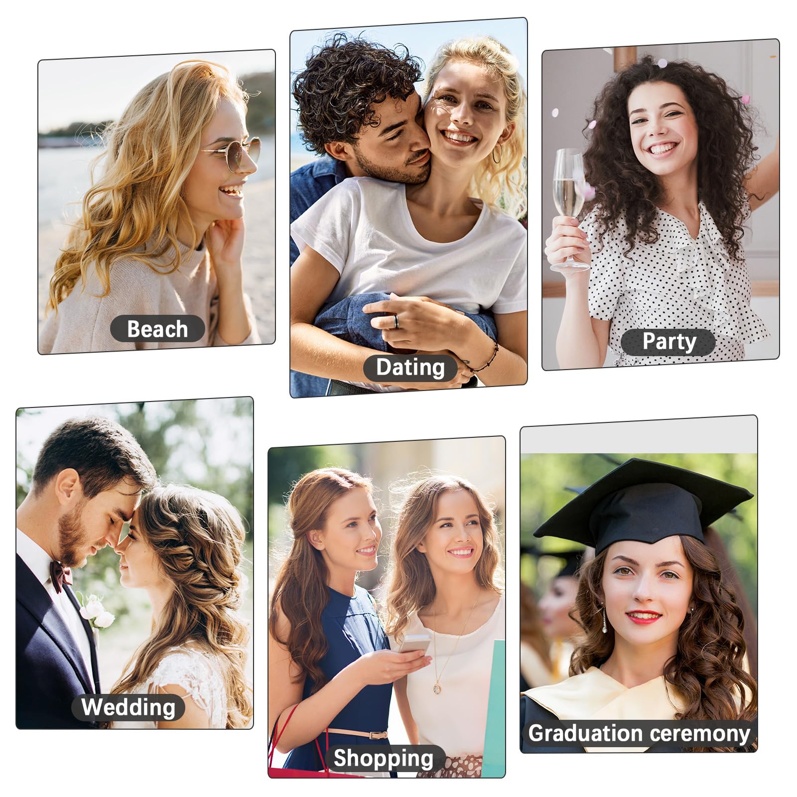 BESTOPE PRO Hair Curler 6-in-1 Curling Wand Set, Curling Iron with 2 Temperature Control, Curling Tongs with Heat-Resistant Glove and 2 Hair Clips