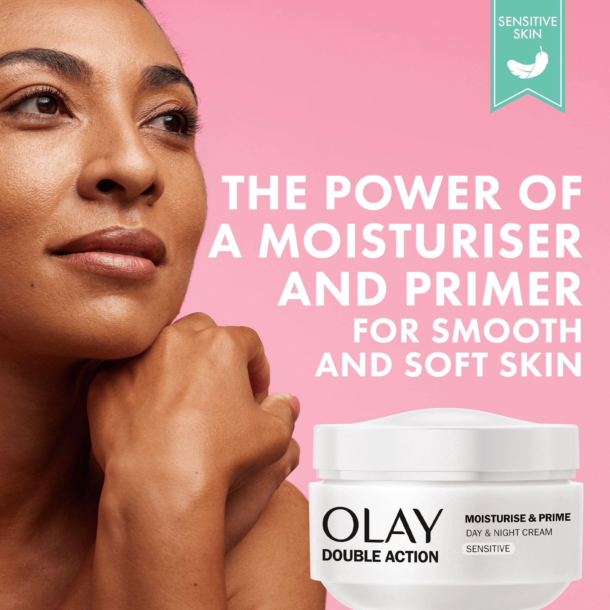 Olay Double Action Moisturise & Prime Cream for Sensitive Skin 50ml