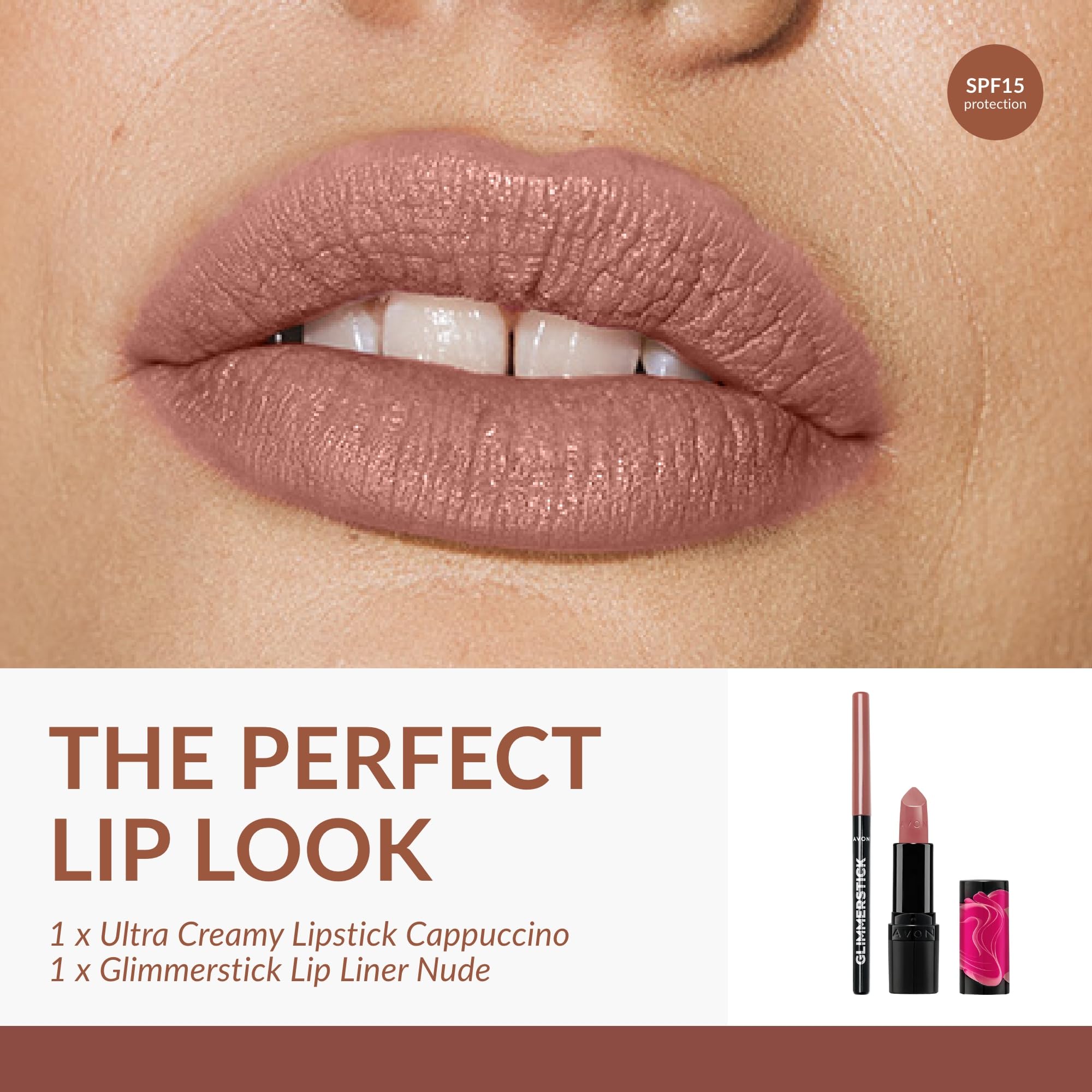 Avon Ultra Duo Lip Kit - Nude Brown