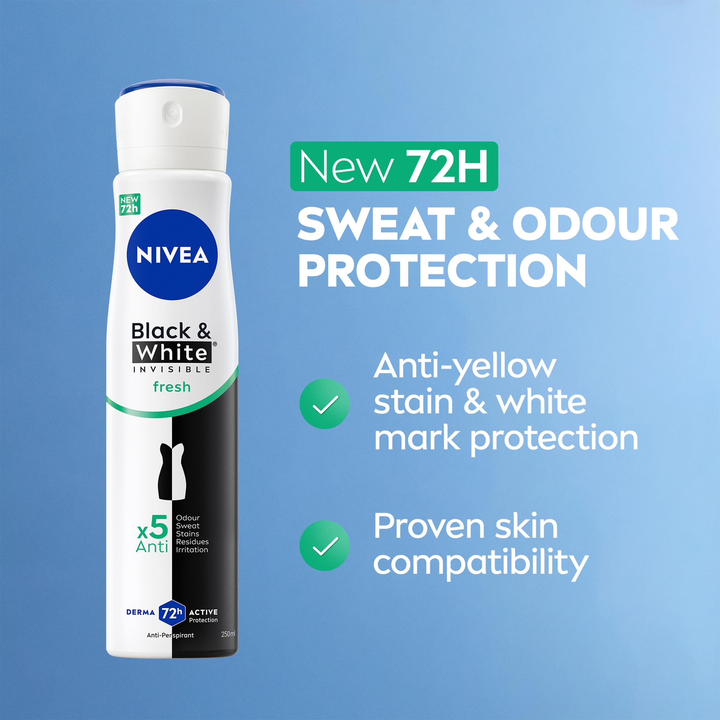 NIVEA Black & White Fresh Anti-Perspirant Spray 250ml