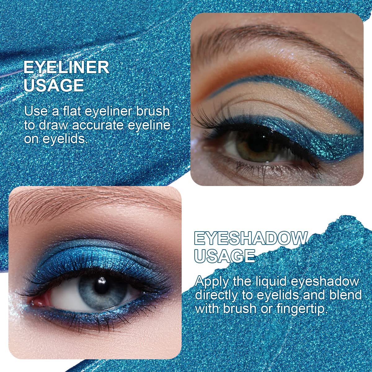 Oulac Ocean Treasure Glitter Eyeshadow & Eyeliner - Metallic Blue