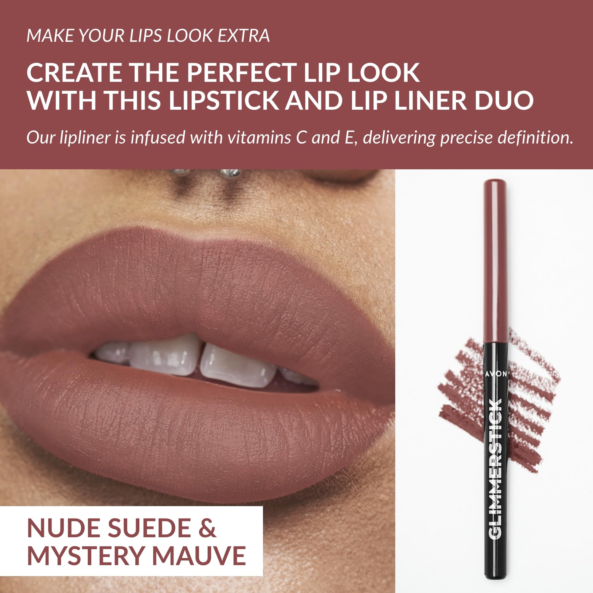 Avon Ultra Duo Lip Kit - Nude Suede & Mystery Mauve