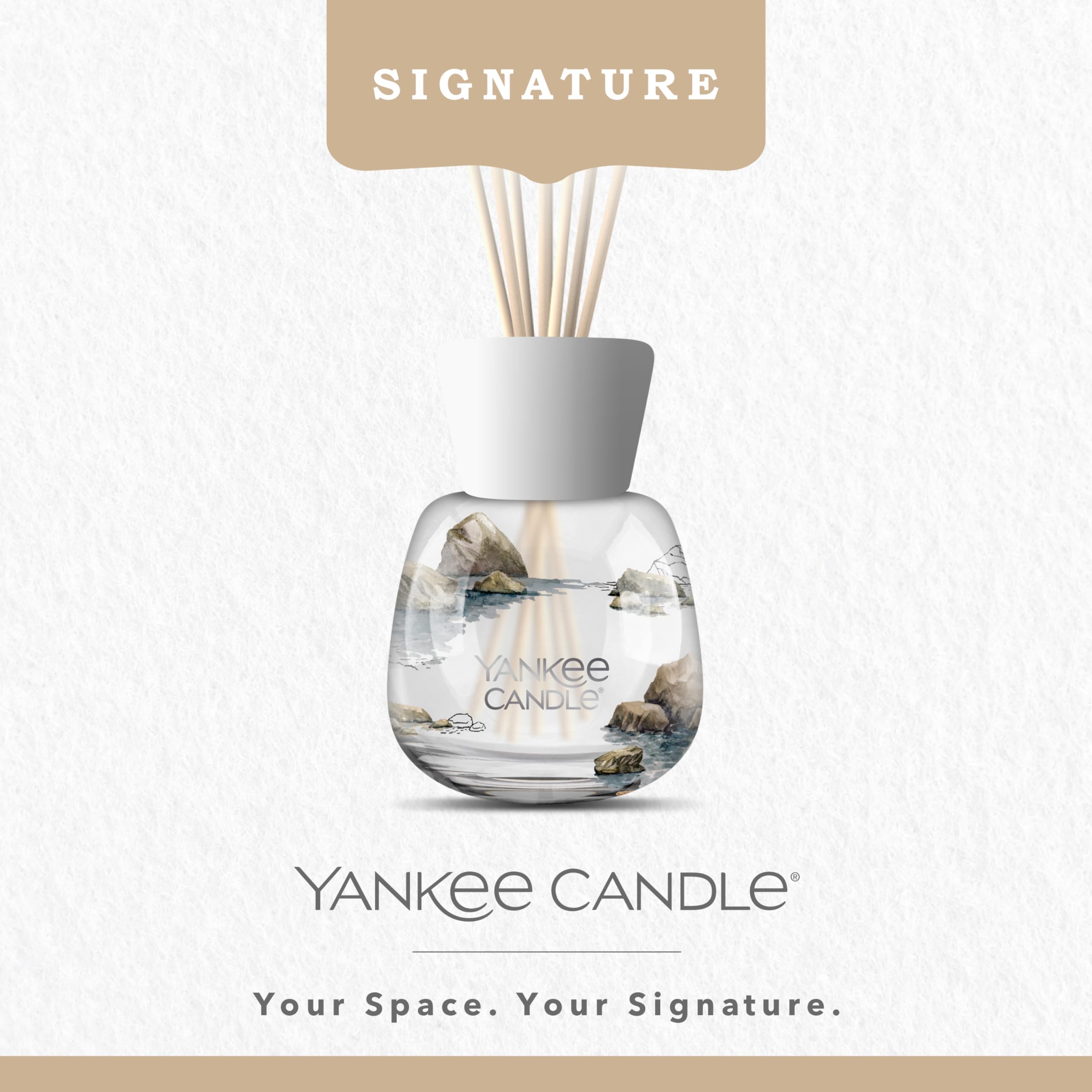 Yankee Candle Signature Reed Diffuser | Amber & Sandalwood | 100ml | up to 10 Weeks of Fragrance | Recyclable Packaging | Perfect Gifts for Women