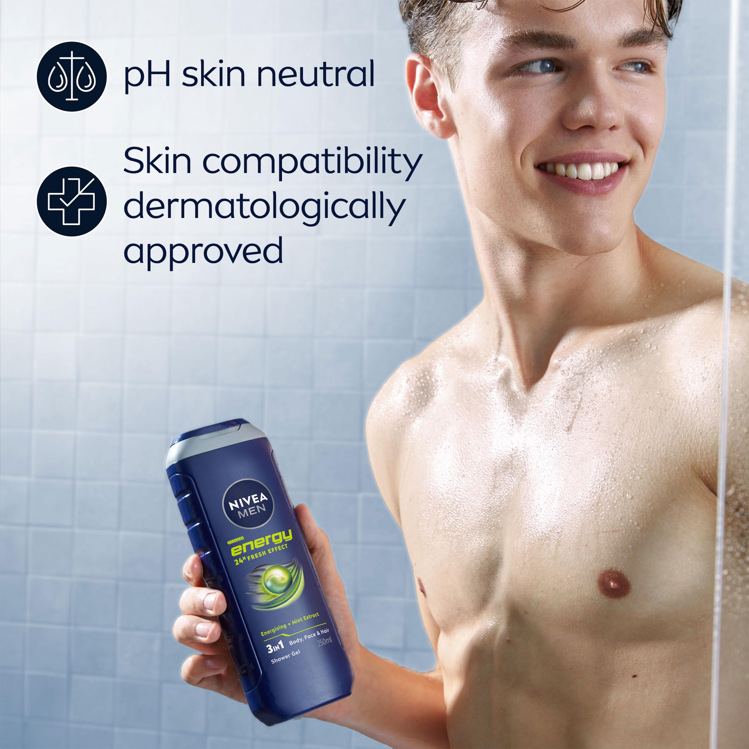 NIVEA MEN Energy 3-in-1 Shower Gel 6 Pack