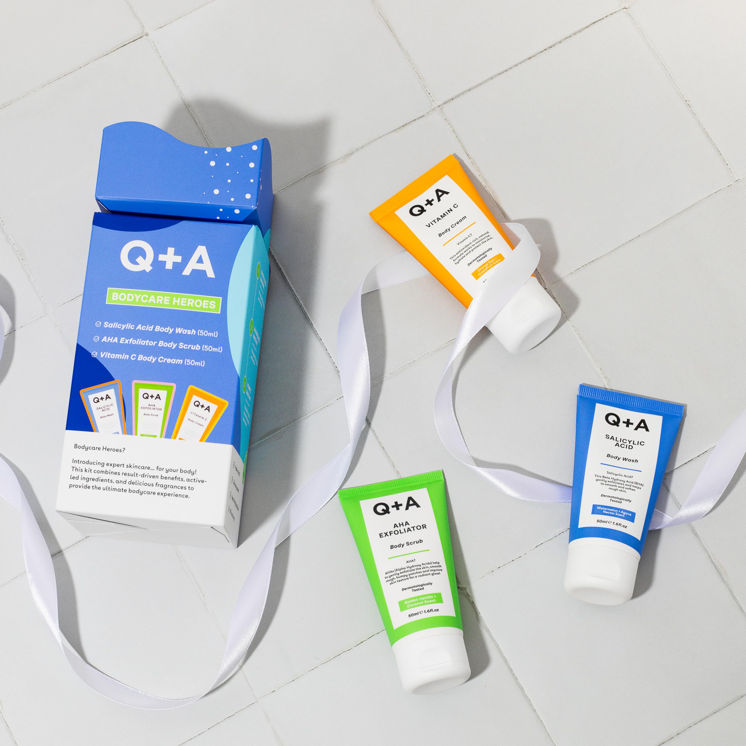 Q+A Bodycare Heroes Giftset: 3-Step Travel Skincare Routine