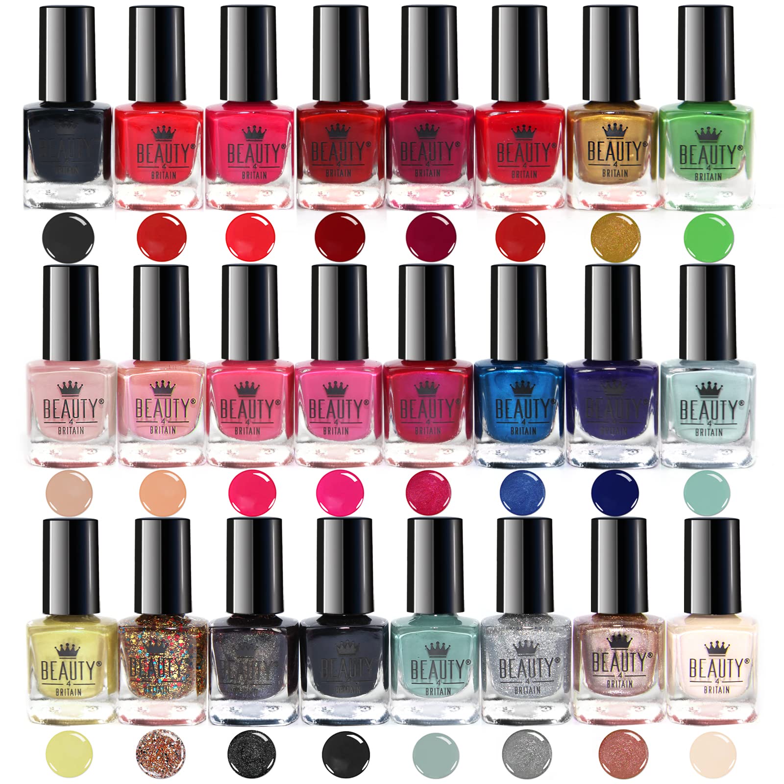 Splash 24 x Nail Polish Varnish Set 24 Different Modern Colours Quick Drying (Set B)