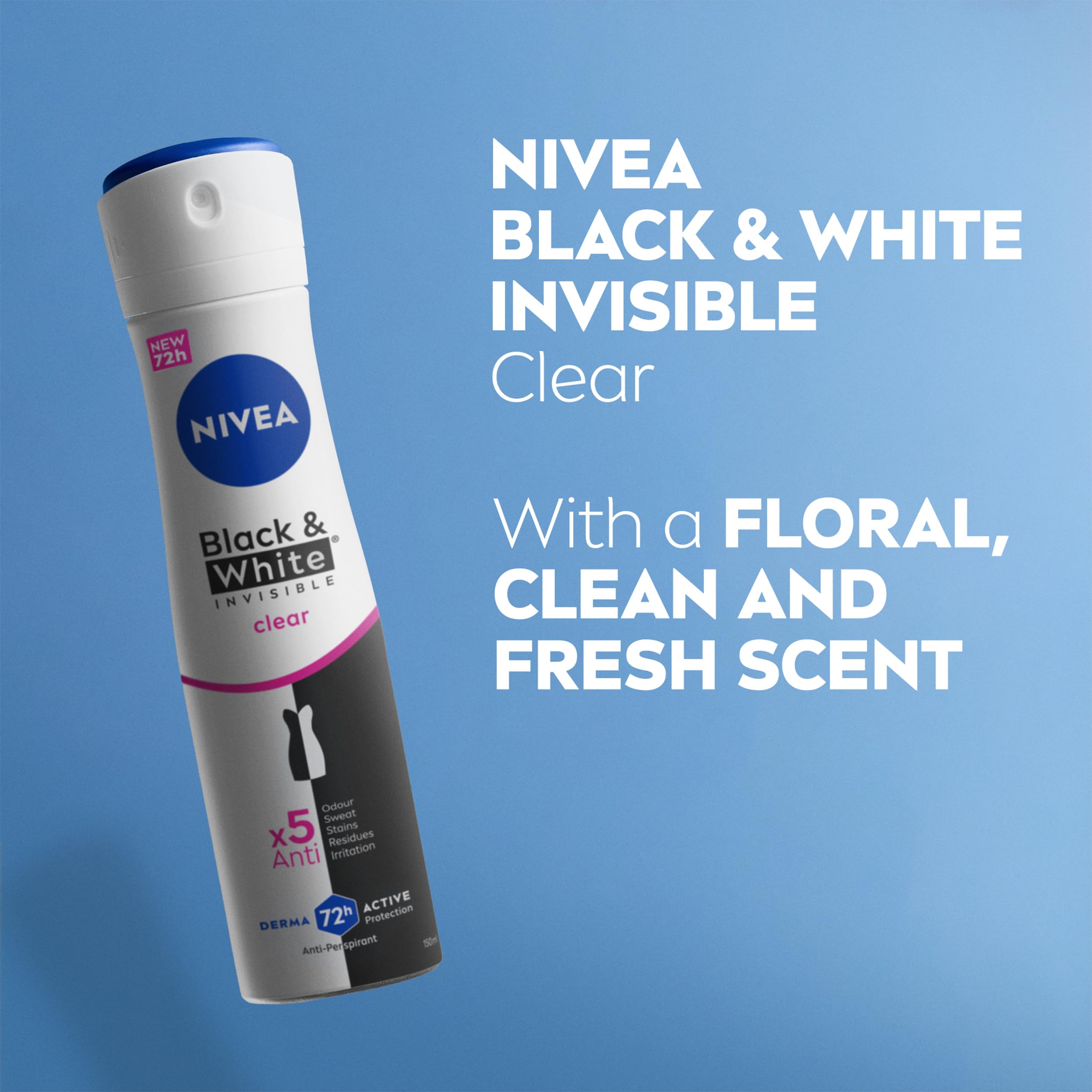 NIVEA Black & White Invisible Anti-Perspirant Spray 150ml