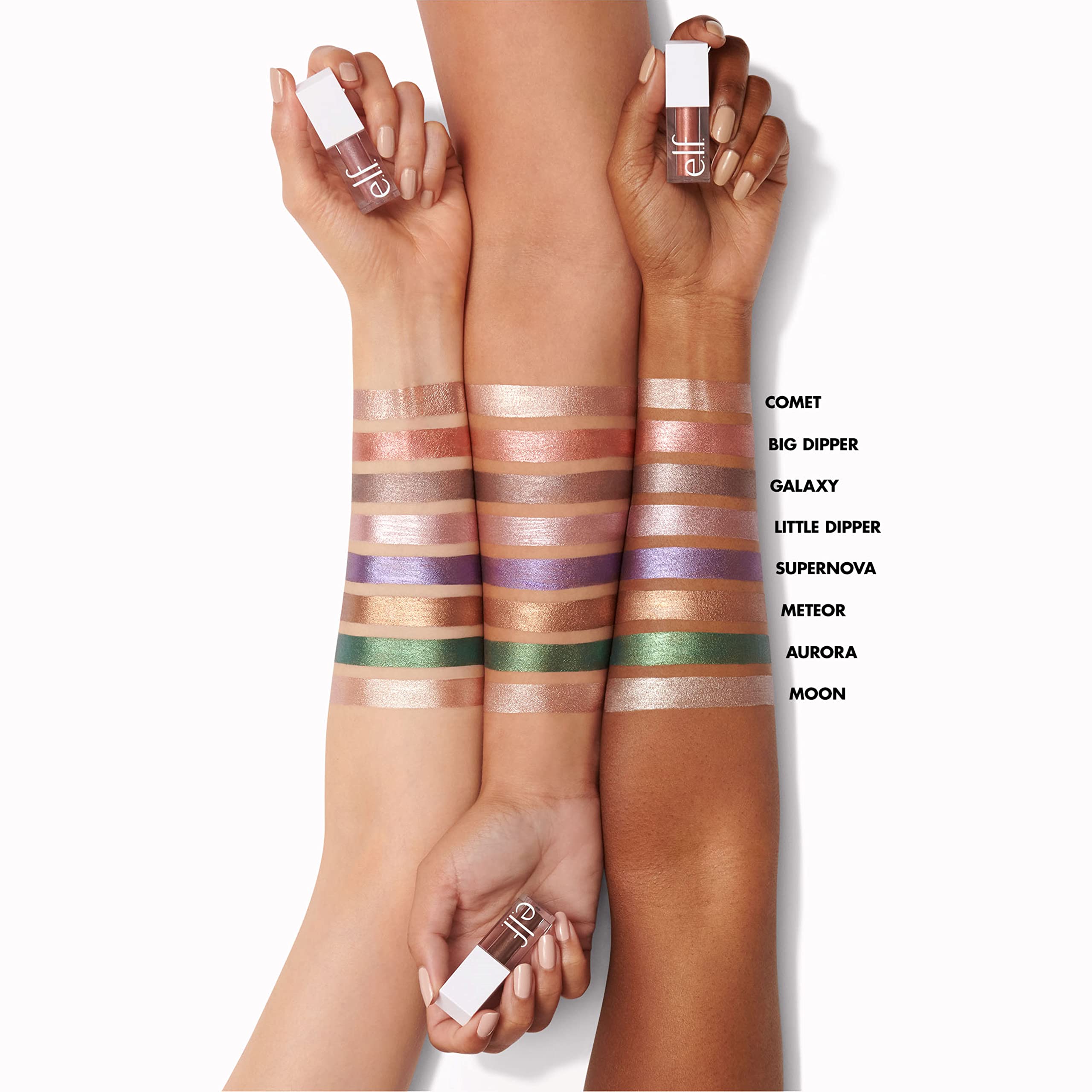 e.l.f. Liquid Metallic Eyeshadow, High-impact Eyeshadow With A Metallic Finish, Long-Lasting Gel-Based Formula, Quick Drying, Moon