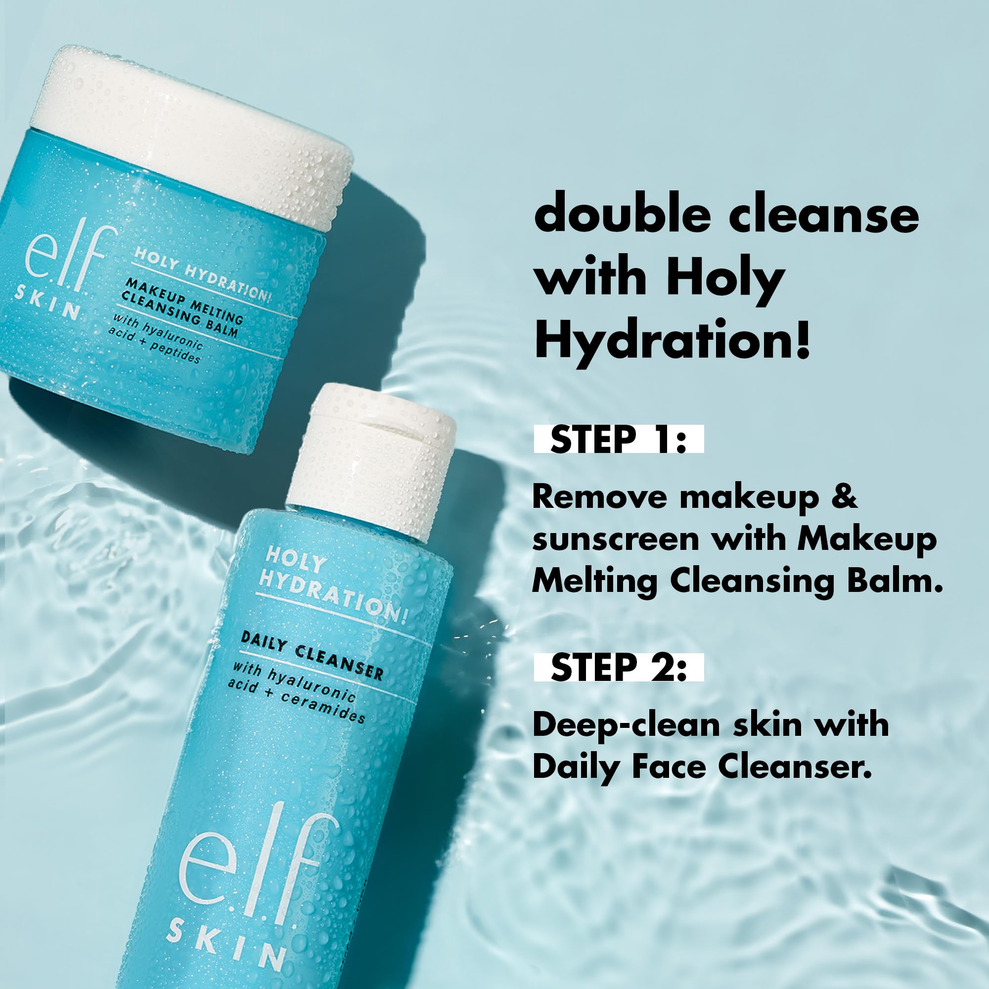 e.l.f. SKIN Holy Hydration! Daily Cleanser, Infused with Ceramides, Removes Dirt, Makeup & Impurities, Nourishing & Hydrating Formula