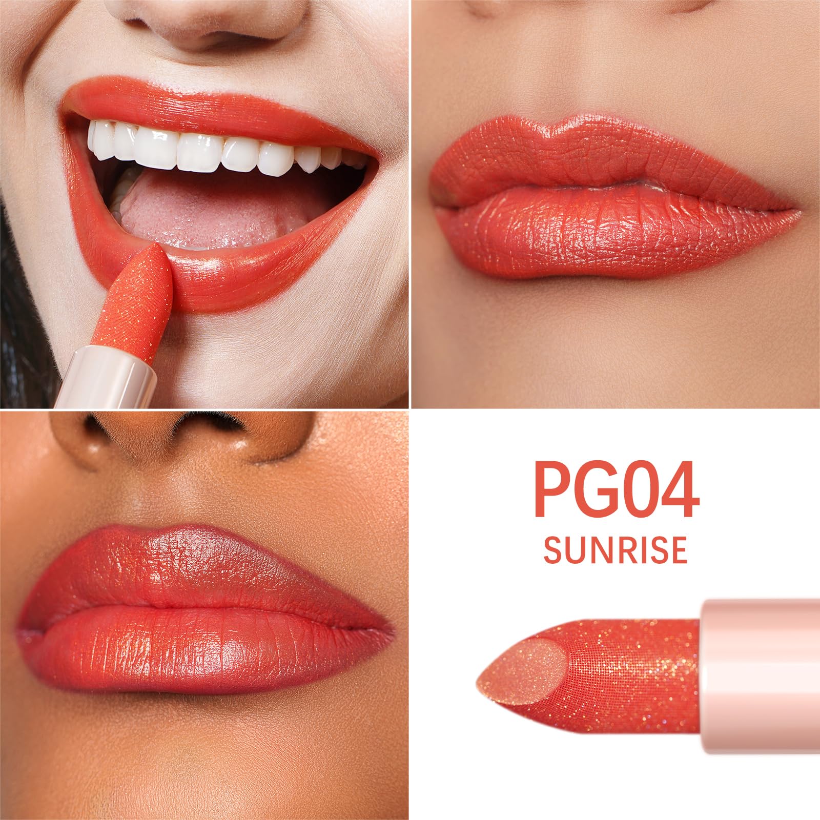 Oulac Coral Red Shimmer Lipstick