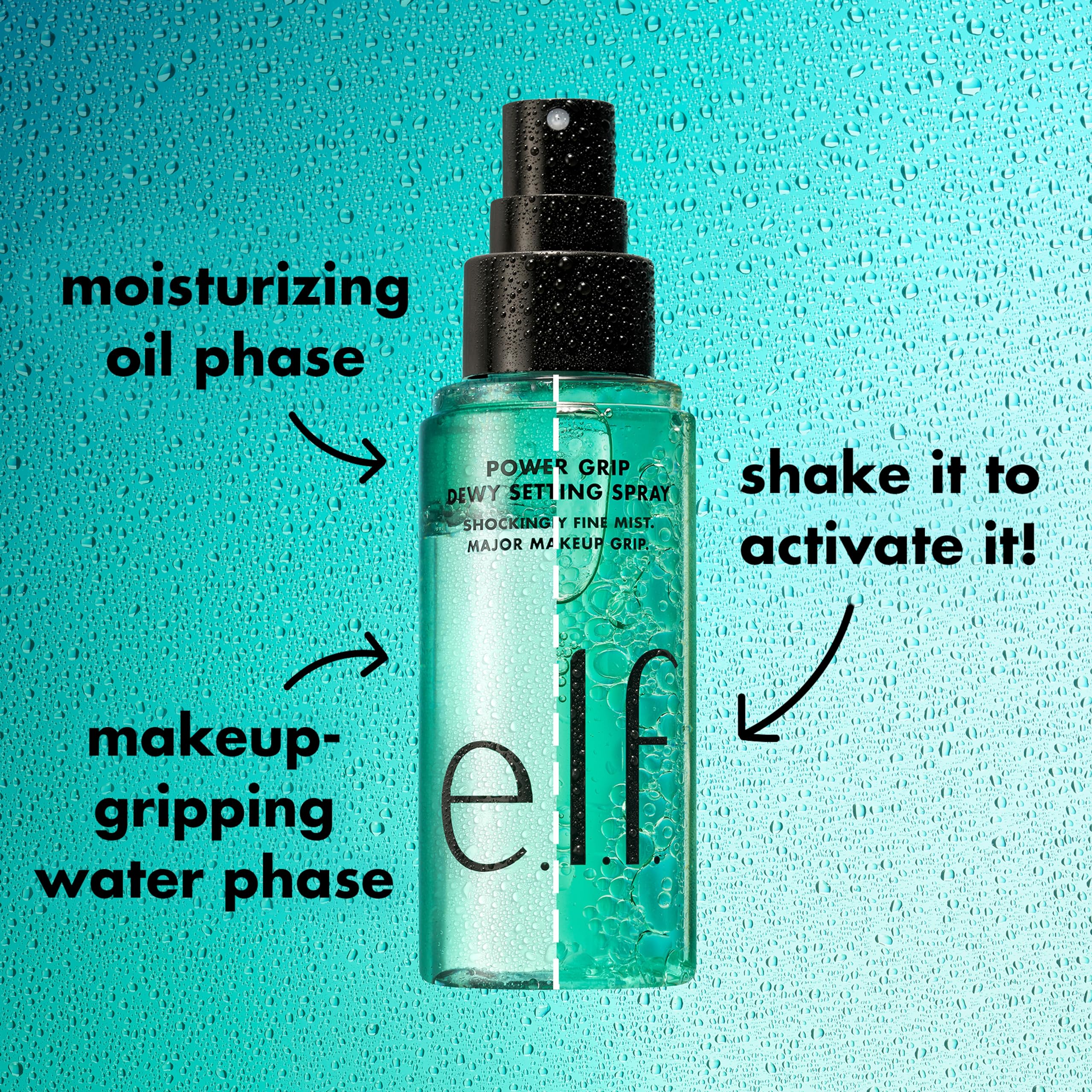 e.l.f. Power Grip Dewy Setting Spray, Long-Lasting Formula, Grips Makeup For A Hydrated, Dewy Finish, Vegan & Cruelty-Free